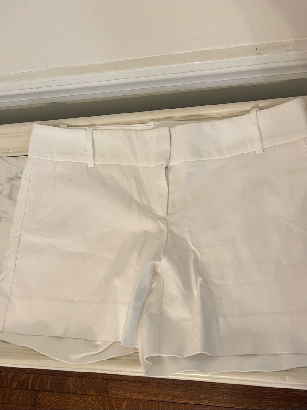 New York & Company White Tailored Dress Shorts & bonus Yogalicious Shorts